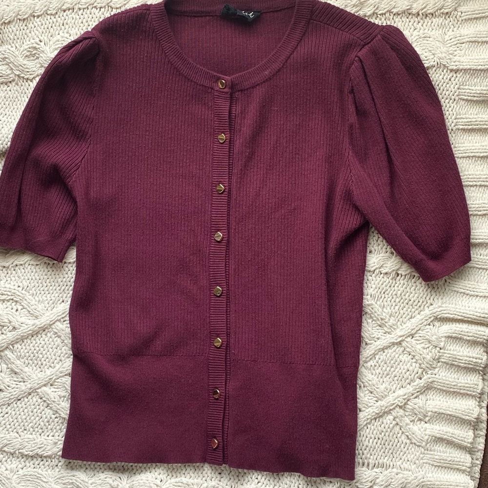 Marled Burgundy Button-Down Shirt